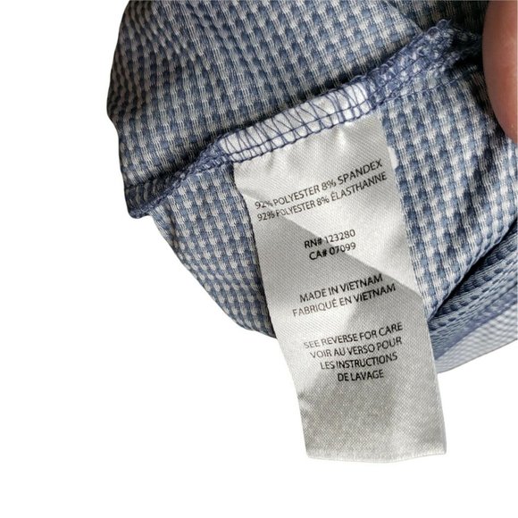 Travis Mathew Golf Polo Shirt Men's XXL Blue Gingham Performance Short Sleeve - Picture 5 of 9